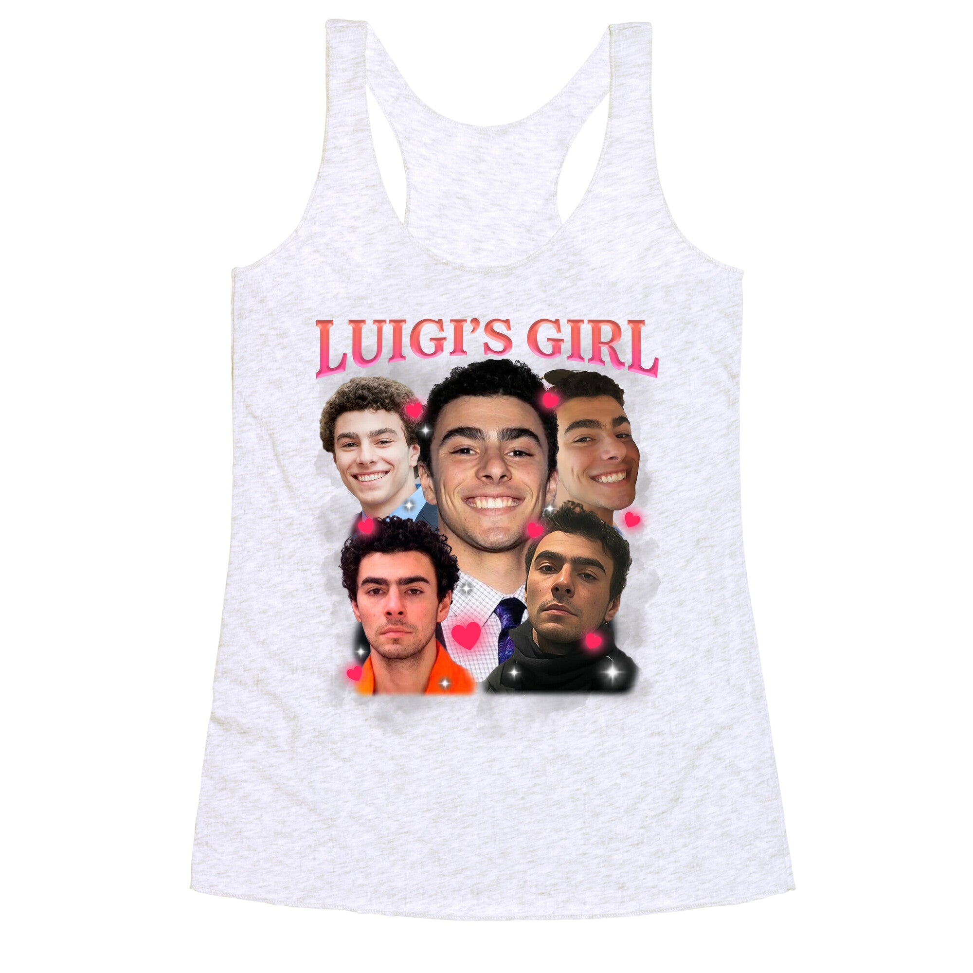 Luigis Girl Mangione Valentines Day Racerback Tank
